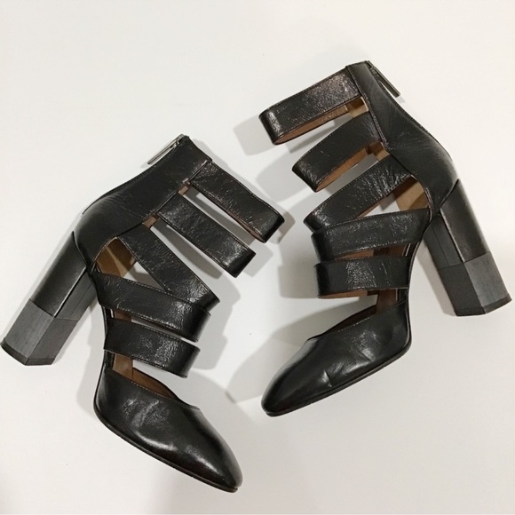 SAVE $629 - AQUATALIA BLACK LEATHER “EMME” BLOCK HEEL PUMPS EXCELLENT CONDITION - Picture 3 of 11